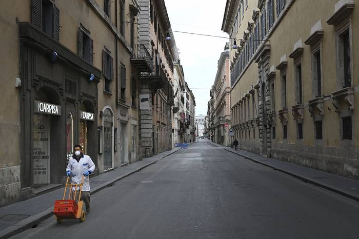 Centro de Roma, el 12 de marzo.  · Foto: Alberto Pizzoli, AFP