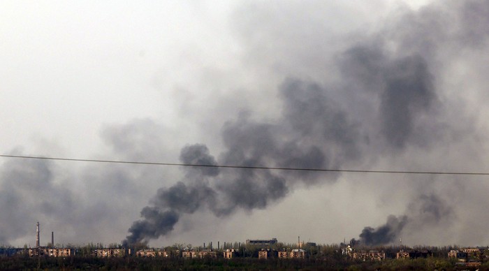 Ciudad de Chasiv Yar, en la región de Donetsk, el 11 de abril, tras los bombardeos. · Foto: Anatolli Stepanov, AFP