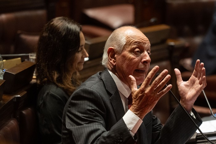 Gustavo Salle y Nicolle Salle, el 8 de abril, durante la sesión de la Cámara de Diputados. · Foto: Mara Quintero
