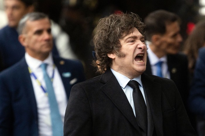 Javier Milei, el 25 de mayo, en la conmemoración del 215º aniversario de la Revolución de Mayo. · Foto: Tomás Cuesta, AFP