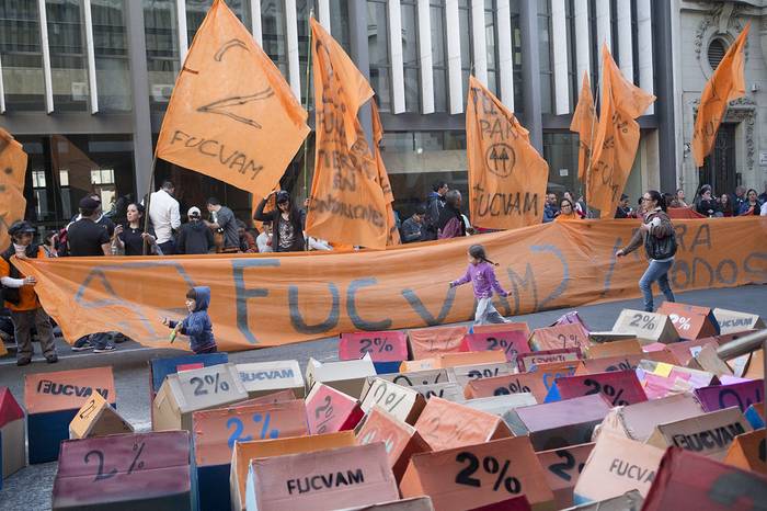 Movilización de FUCVAM (archivo, setiembre de 2018). · Foto: Pablo Vignali
