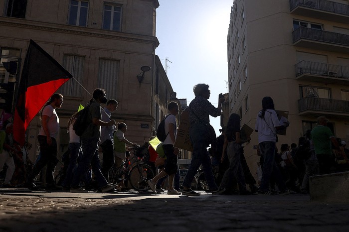 Concentración contra la extrema derecha en Burdeos, suroeste de Francia. · Foto: Romain Perrocheau, AFP